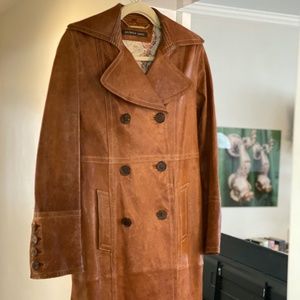 ANDREW MARC LEATHER TRENCH COAT
